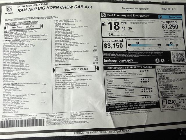 2026 Ram 1500 Big Horn Crew Cab 4x4 57 Box