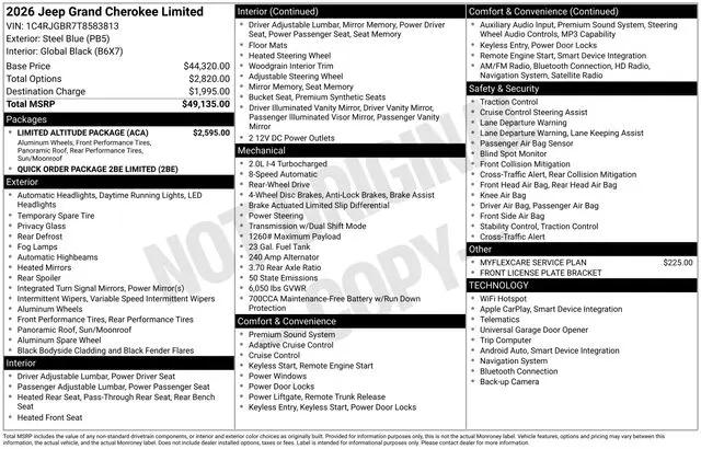 2026 Jeep Grand Cherokee Limited 4x2
