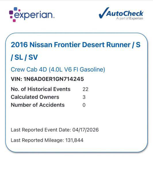 2016 Nissan Frontier Desert Runner