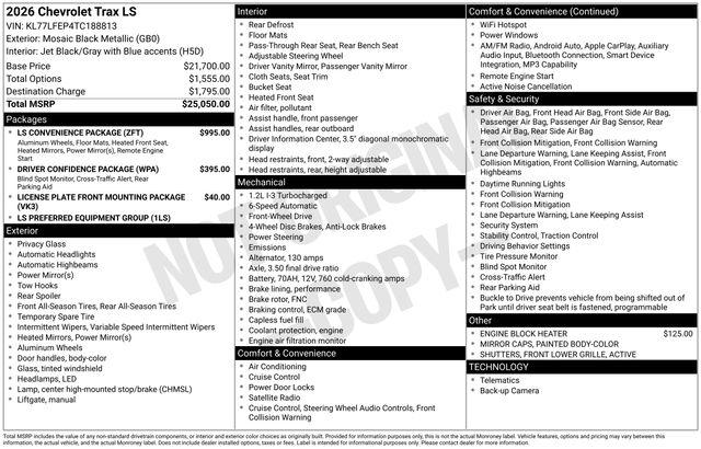 2026 Chevrolet Trax FWD LS
