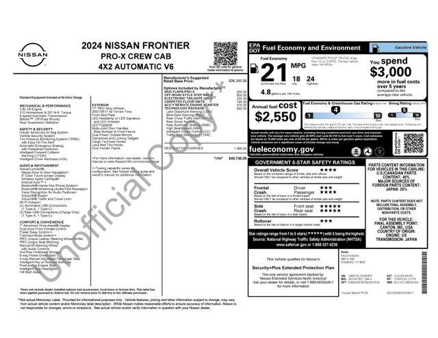 2024 Nissan Frontier Crew Cab PRO-X 4x2