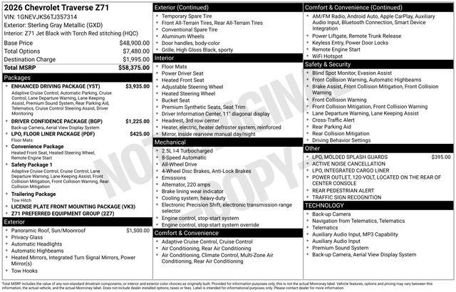 2026 Chevrolet Traverse AWD Z71