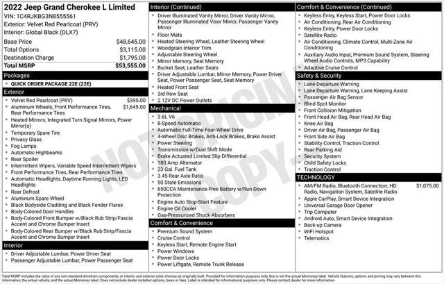 2022 Jeep Grand Cherokee L Limited 4x4