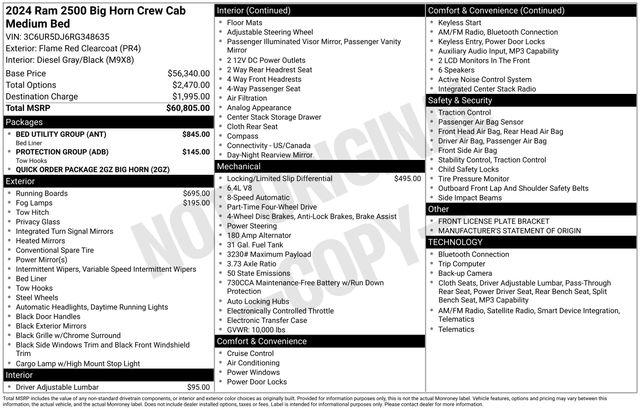 2024 Ram 2500 Big Horn Crew Cab 4x4 6'4" Box