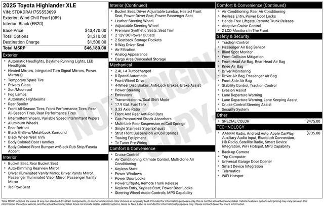 2025 Toyota Highlander XLE