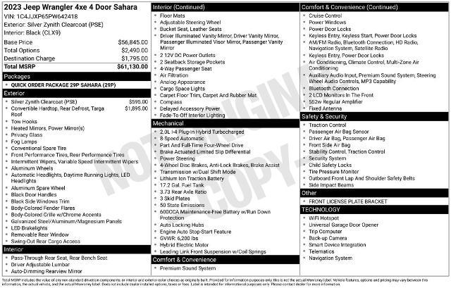 2023 Jeep Wrangler 4xe Sahara 4x4
