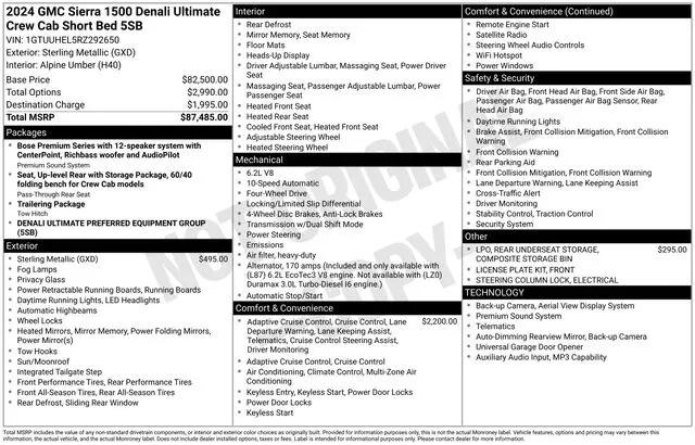 2024 GMC Sierra 1500 4WD Crew Cab Short Box Denali Ultimate