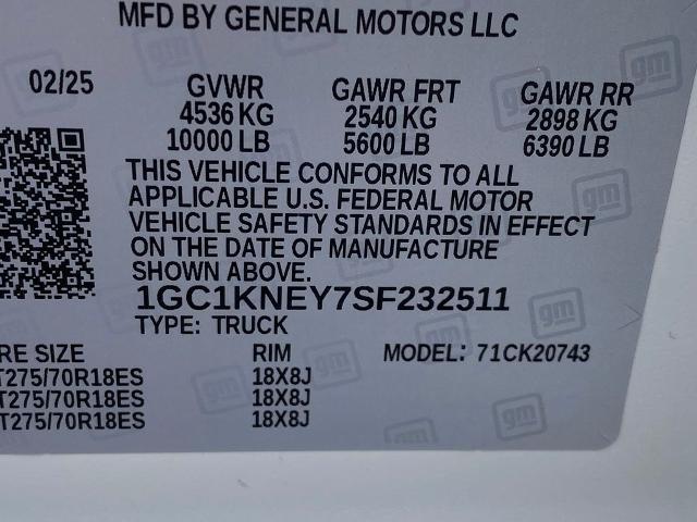 2025 Chevrolet Silverado 2500HD 4WD Crew Cab Standard Bed LT