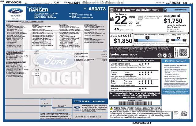 2020 Ford Ranger LARIAT
