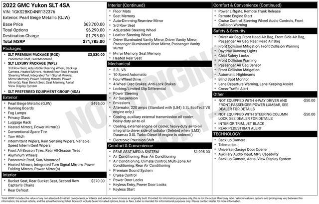 2022 GMC Yukon 4WD SLT
