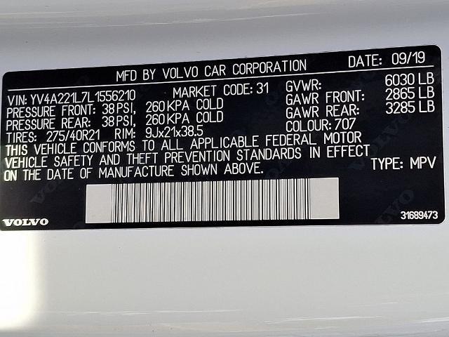 2020 Volvo XC90 T6 Inscription 6 Passenger