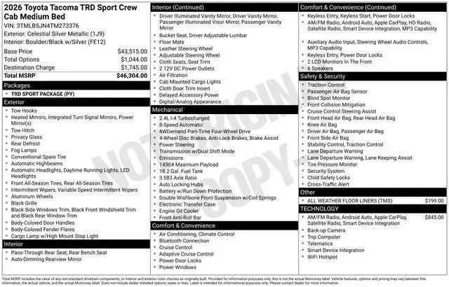 2026 Toyota Tacoma TRD Sport