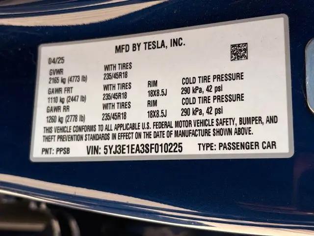 2025 Tesla Model 3 Long Range Rear-Wheel Drive