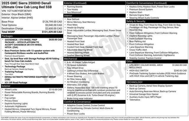 2025 GMC Sierra 2500HD Crew Cab, Long Bed, Denali Ultimate, 4WD for sale in Castle Rock, CO