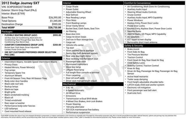 2012 Dodge Journey SXT for sale in Marshfield, WI