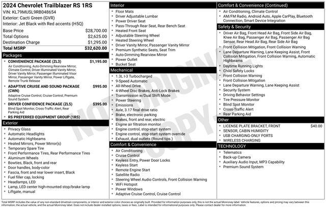2024 Chevrolet TrailBlazer AWD RS