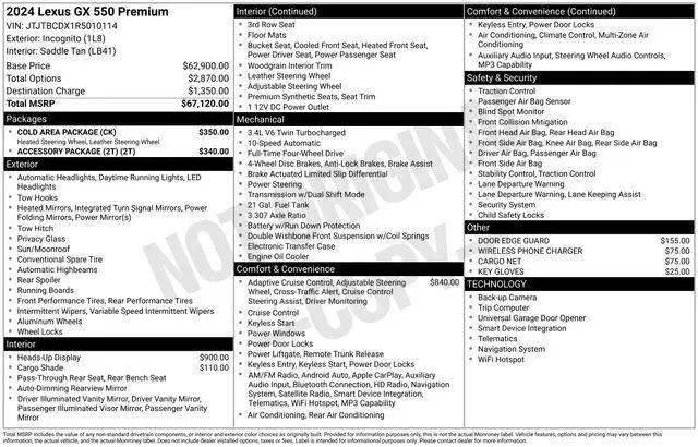 2024 Lexus GX 550 Premium for sale near Dayton, OH