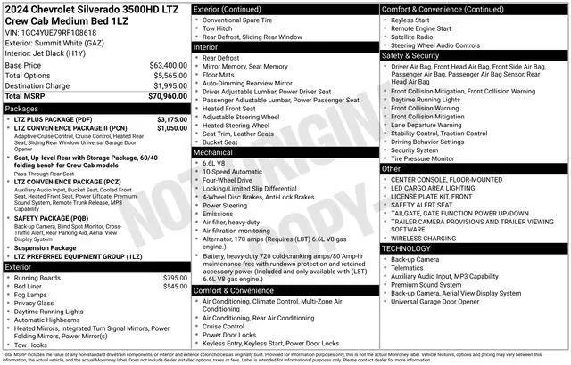 2024 Chevrolet Silverado 3500HD 4WD Crew Cab Standard Bed LTZ for sale in Millersburg, OH