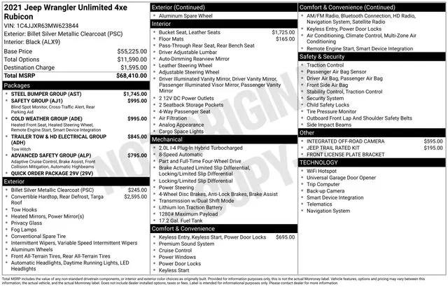 2021 Jeep Wrangler 4xe Unlimited Rubicon 4x4