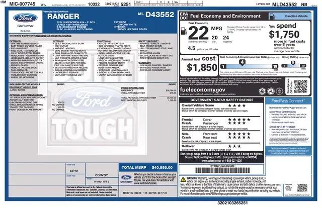 2021 Ford Ranger LARIAT