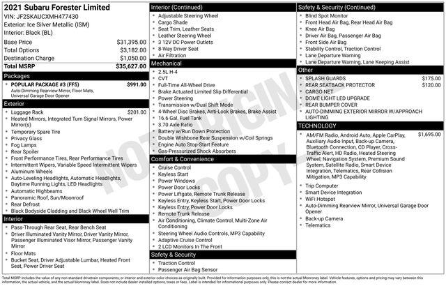 2021 Subaru Forester Limited for sale in Salt Lake City, UT
