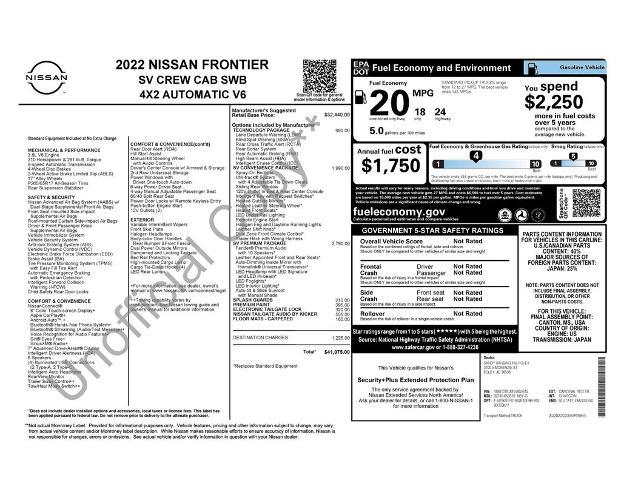 2022 Nissan Frontier Crew Cab SV 4x2