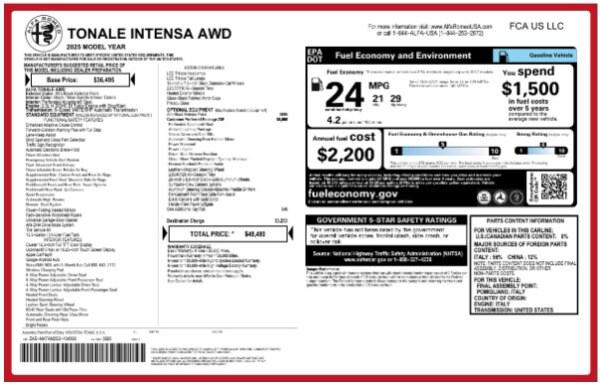 2025 Alfa Romeo Tonale TONALE INTENSA AWD