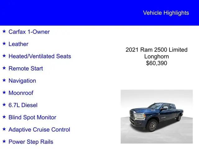 2021 Jeep Ram 2500 Limited Longhorn Mega Cab 4x4 6'4" Box