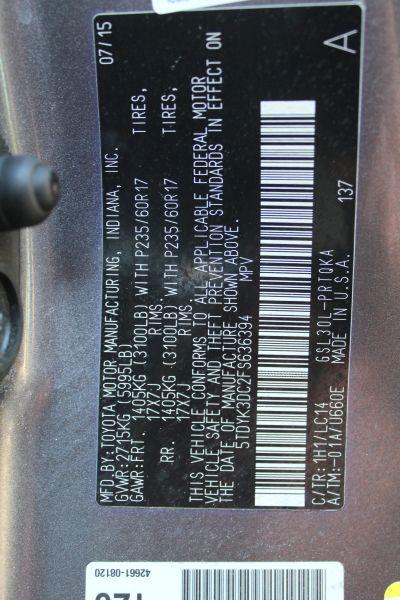 2015 Toyota Sienna XLE 8 Passenger