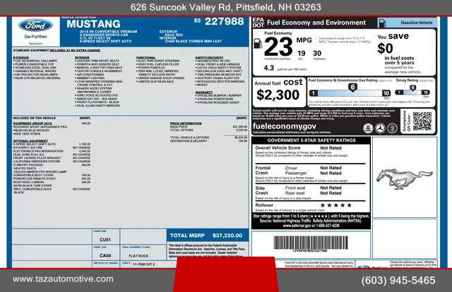 2014 Ford Mustang V6 Premium