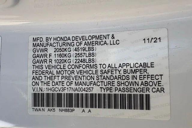 2022 Honda Accord Hybrid Base