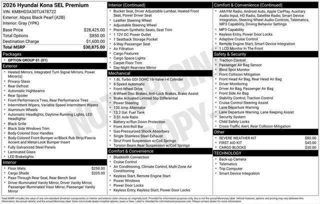 2026 Hyundai Kona SEL Premium