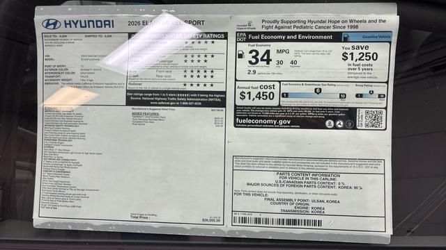 2026 Hyundai Elantra SEL Sport