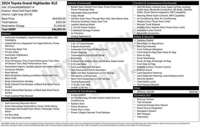 2024 Toyota Grand Highlander XLE for sale in FORT WORTH, TX