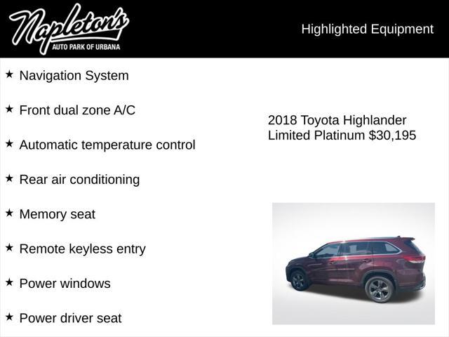2018 Toyota Highlander Limited Platinum