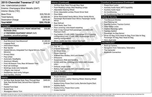 2015 Chevrolet Traverse 1LT