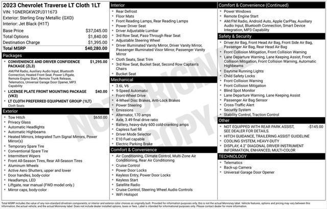 2023 Chevrolet Traverse FWD LT Cloth