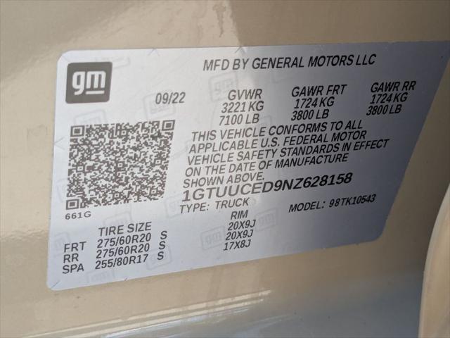 2022 GMC Sierra 1500 4WD Crew Cab Short Box Elevation