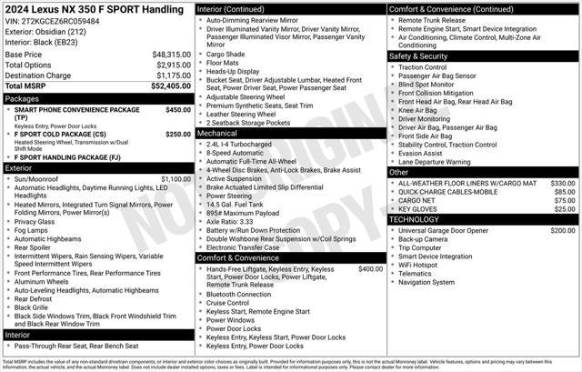2024 Lexus NX 350 F SPORT Handling