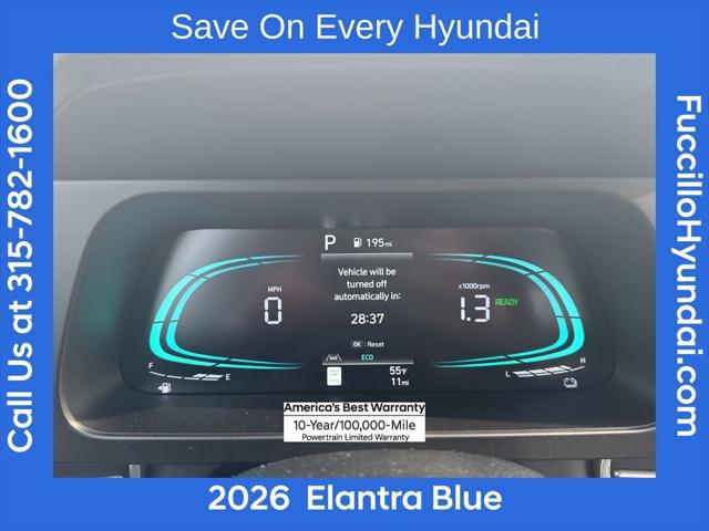 2026 Hyundai Elantra Hybrid Blue