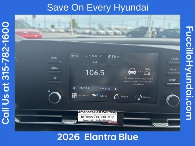 2026 Hyundai Elantra Hybrid Blue