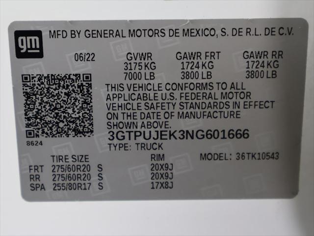 2022 GMC Sierra 1500 4WD Crew Cab Short Box Elevation