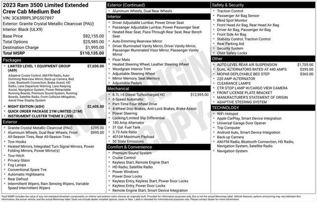 2023 Ram 3500 Limited Mega Cab 4x4 6'4" Box