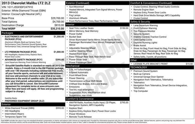 2013 Chevrolet Malibu 2LZ