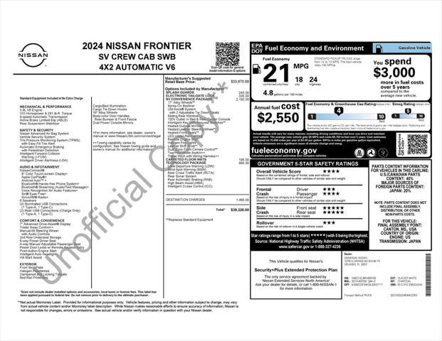 2024 Nissan Frontier Crew Cab SV 4x2