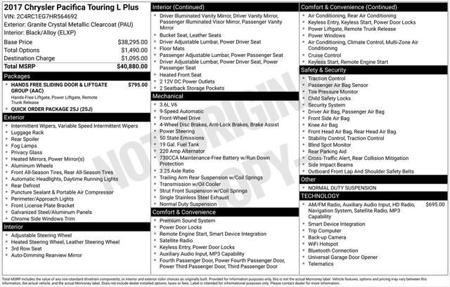2017 Chrysler Pacifica Touring-L Plus