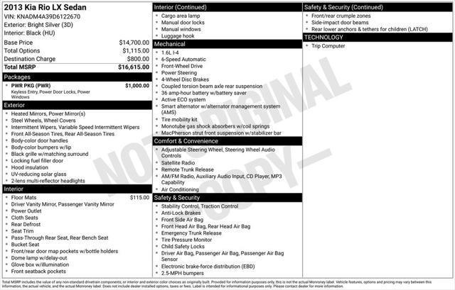 2013 Kia Rio LX