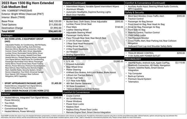 2023 Ram 1500 Big Horn Quad Cab 4x2 6'4" Box