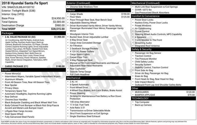 2018 Hyundai Santa Fe Sport 2.4L