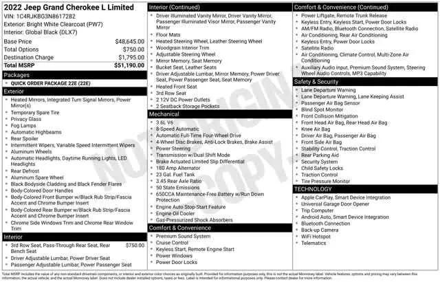 2022 Jeep Grand Cherokee L Limited 4x4